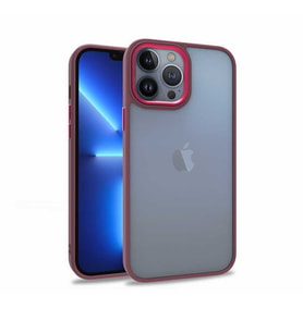 Apple iPhone 13 Pro Max Kılıf Kamera Korumalı Mat Renkli Silikon (Kırmızı)