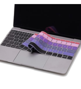 MacBook Pro Klavye Koruyucu 13inc A1708 12inc A1534 İngilizce Türkçe Baskı Ombre (Pembe-Mavi)