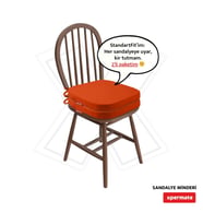 XPERMATE 2'li StandartFit Oval Sandalye Minderi Fermuarlı Yıkanabilir Kılıf Bağcıklı Su ve Yağ İtici 42x42x5 cm (Kiremit)