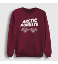 Presmono Unisex Beyaz Cover Arctic Monkeys Sweatshirt 12955tt (Bordo)