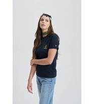 Brainstorming Kadın Nakış T-Shirt (Lacivert)