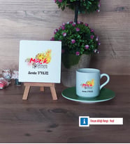 Müzik Öğretmeni Dekoratif Taş, Türk Kahvesi Fincanı Kırmızı İsme Özel Hediye Öğretmenler Günü Hediyesi (Model 7)