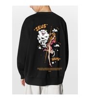 Unisex Beyaz Nami Baskılı Hoodie Oversize Kapşonsuz Sweatshirt (Siyah)