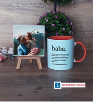 Babaya Hediye Fotoğraflı Dekoratif Taş, Kupa Bardak Beyaz Hediye (Model 13)
