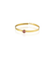 Kadir Jewellery 22 Ayar Altın Kaplama El İşçiliği Zirkon Taşlı Kadın Kelepçe Bilezik (Pembe)