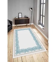 Dijital Baskılı Yıkanabilir Kaymaz Modern Renkli Salon Halısı Mutfak Halısı Yolluk ND-HY-883 (Mavi)