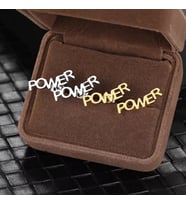 Kişiye Özel 925 Ayar Gümüş Power Küpe (Gümüş)