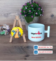 Fizyoterapist Kupa Bardak Beyaz ve Fotoğraflı Ahşap Anahtarlık Hediye Fizyoterapistler Günü Hediyesi (Model 12)