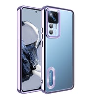 Xiaomi Mi 12T Kılıf Kamera Korumalı Logo Gösteren Omega Kılıf (Lila)