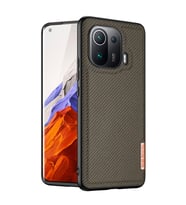 Dux Ducis Fino Serisi Xiaomi Mi 11 Pro Kılıf Premium Dokuma Silikon Kılıf (Yeşil)