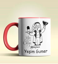 Kişiye Özel Yılın En Çılgın Hemşiresi Temalı Turuncu Kupa Bardak (Kırmızı)
