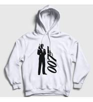 Presmono Unisex Gri Tuxedo Film James Bond Kapüşonlu Sweatshirt 258593tt (Beyaz)