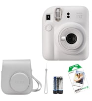 Fujifilm İnstax Mini 12 Fotoğraf Makinesi+Askı+pil +10'lu film+Çanta (Beyaz)