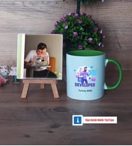 Developer Fotoğraflı Dekoratif Taş, Kupa Bardak Beyaz Hediye (Model 14)