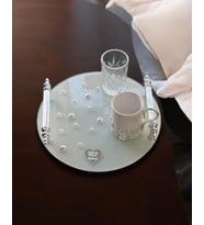 Beloved İncili Söz Nişan Kahve Tepsisi (Beyaz)