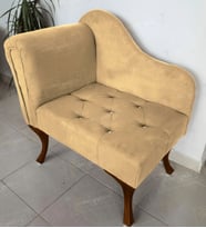 Yeni Model Tekli Köşe Koltuğu Josefin Bench Ceviz Ayak (Vizon)