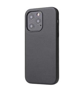 Apple iPhone 13 Pro Kılıf Eyzi Kadife İç Yüzey Suni Deri Kılıf (Siyah)