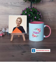İsme Özel Fotoğraflı Dekoratif Taş, Kupa Bardak Beyaz Hediye (Model 6)