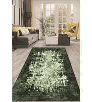 Dijital Kaymaz Taban Yıkanabilir Modern Renkli Salon Halısı Mutfak Halısı Yolluk ND-HT-497 (Yeşil)