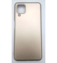 Samsung Galaxy A12/M12 İçin Yumusak Slikon Kilif+ Cam Ekran Koruyucu (Gold)