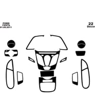 Meriç® Ford Fiesta Ön Torpido Kaplama Maun 22 Parça 2010-2016 (Piano Black)