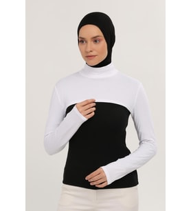 Balıkçı Yakalı Boyunluklu Kolluk (Beyaz)