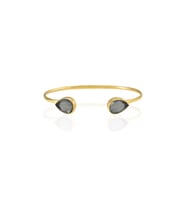 Kadir Jewellery 22 Ayar Altın Kaplama El İşçiliği Zirkon Taşlı Kadın Charm Bileklik (Siyah)