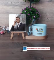 Bankacı Fotoğraflı Dekoratif Taş, Kupa Bardak Beyaz Hediye (Model 8)