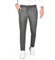 DeepSEA Erkek  Beli Lastikli Slim Fit Likralı Duble Paça Penye Spor Pantolon 2502385 (Füme)