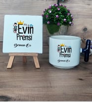 Evin Prensi Hediye Seti Kupa Bardak T Kulplu ve Dekoratif Taş Erkek Kardeşe Abiye Çocuğa Doğum Günü Hediyesi (Model 2)