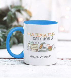 Matematik Öğretmeni Tasarımlı Kişiye Özel Kupa Bardak (Mavi)