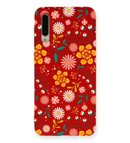 PrinfiFy Samsung Galaxy A30s Uyumlu Lansman Kılıf Çiçek Tasarımlı İçi Kadife Kapak (Kırmızı)