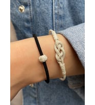 Gümüş Kazaziye Sonsuzluk ve Top Detaylı Renkli İkili Bileklik Kombin : Yeşil - 19 cm : Kırmızı - 18 cm : Kırmızı - 20 cm (Siyah)