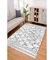 Dijital Kaymaz Taban Yıkanabilir Renkli Salon Halısı Mutfak Halısı Yolluk ND-SD-922 (Gri)