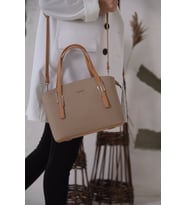 Just Polo Kadın Ayarlanabilir Uzun Askılı El ve Omuz Çantası PBU4030 (Vizon)