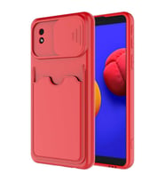 Galaxy A01 Core Kılıf Zore Kartix Kartlık Bölmeli Kılıf (Kırmızı)