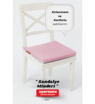 XPERMATE Fermuarlı Sandalye Minderi Su İtici Kumaş 40x40 cm Sünger Sandalye Minderi Bağcıklı (Pembe)