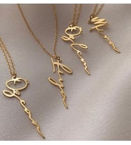925 Ayar Gümüş Kişiye Özel İmza İsim Kolye (Gold)
