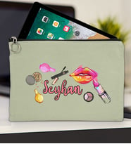 BK Gift Kişiye Özel İsimli-4 Tablet Çantası 30x21cm(12 Renk Seçeneği), Ipad Çantası, Baskılı Tablet Kılıfı (Mint Yeşili)