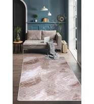 Dijidekor Halı Gri Cool Karo Yıkanabilir Saçaksız Kesme İnce Yolluk Kilim Salon Halısı Modelleri (Deve Tüyü)