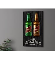 BK Gift Kişiye Özel Kabartma Tasarımlı Siyah(Ebony) Ahşap Bar Tabelası 46cm, Home Bar Tabela, Rustik Ev Dekorasyonu, Duvar Dekoru (Model 2)