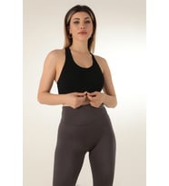 DoReMi Seamless Örme Çapraz Askılı Büstiyer (Siyah)
