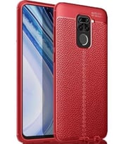 Xiaomi Redmi Note 9 Deri Desenli Kamera Korumalı Silikon Kılıf (Kırmızı)
