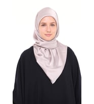 Kadın Saten Krep Düz Parlak Abiye Eşarp (Açık Vizon)