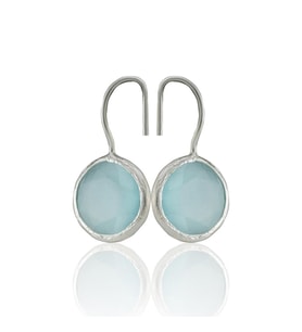 Kadir Jewellery Gümüş Kaplama Kadın Taşlı Küpe -El İşçiliği Ve Hipoalerjenik Küpe (Açık Mavi)