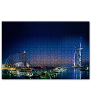 Cakapuzzle  Dubai Jumeirah Gece Manzarası  Puzzle Yapboz MDF (Ahşap) (500 Parça)