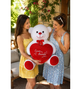 100 Cm Seni Seviyorum Kalpli Büyük Ayıcık (%100 Yerli) (Model 1)