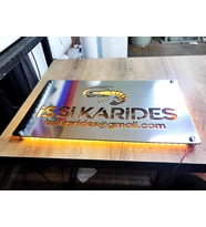 KİŞİYE ÖZEL LED IŞIKLI LÜKS TABELA  GOLD KROM MDF LED TABELA KAPI İSİMLİĞİ DUVAR İSİMLİK DEKOR (Gold)