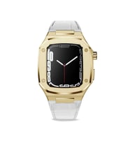 Apple Watch 44mm KRD-67 Kordon (Beyaz - Altın Rengi)