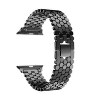 Apple Watch 40mm Kordon Bal Peteği Metal Kordon (Siyah)